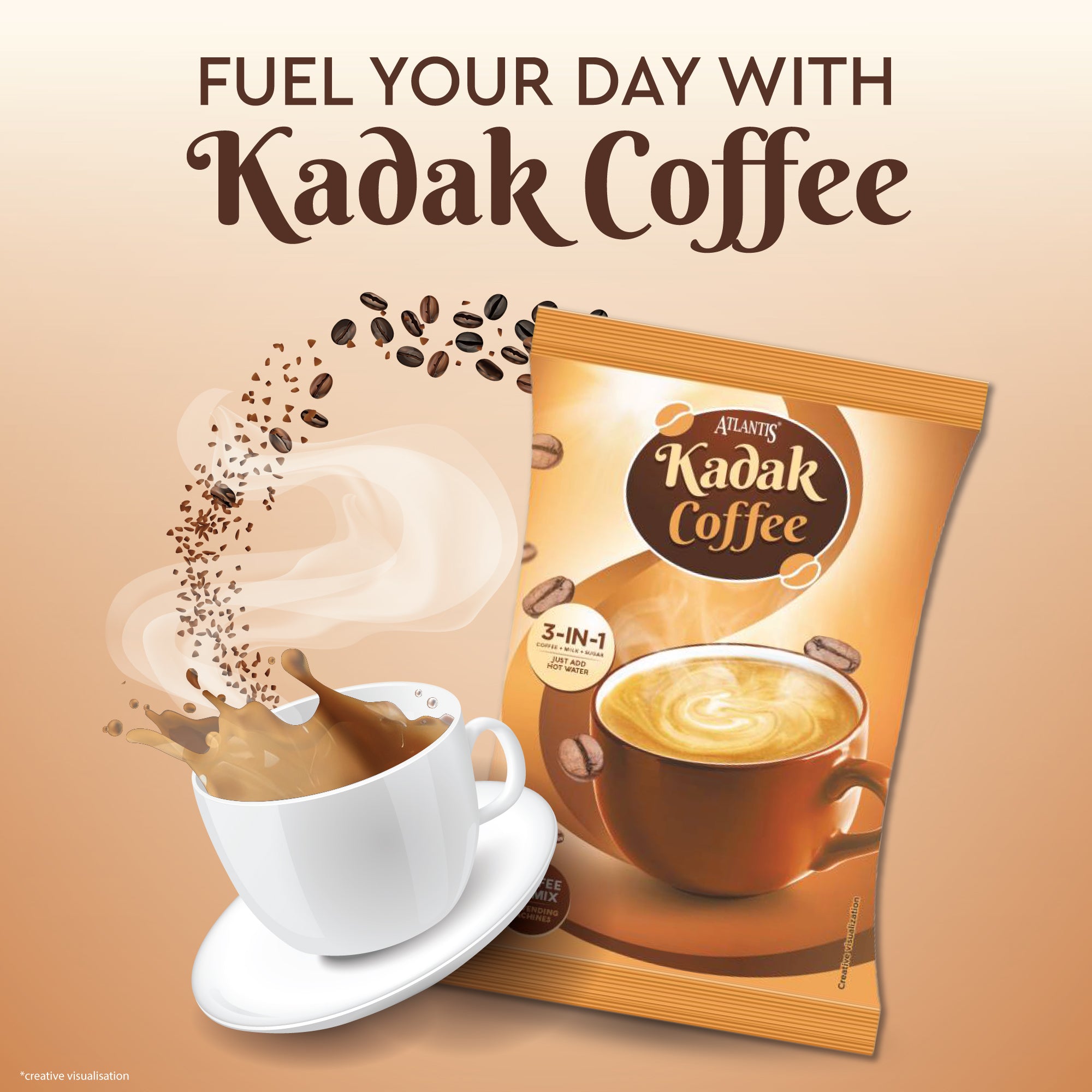 ATLANTIS Kadak 3-in-1 Coffee Premix – 1kg Pack for Strong Taste view 7