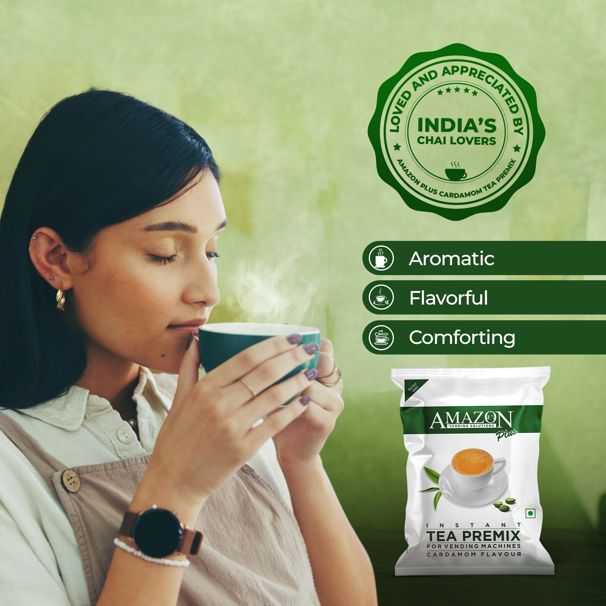 AMAZON Plus 3-in-1 Cardamom Tea Premix – Bold Elaichi Flavour view 12