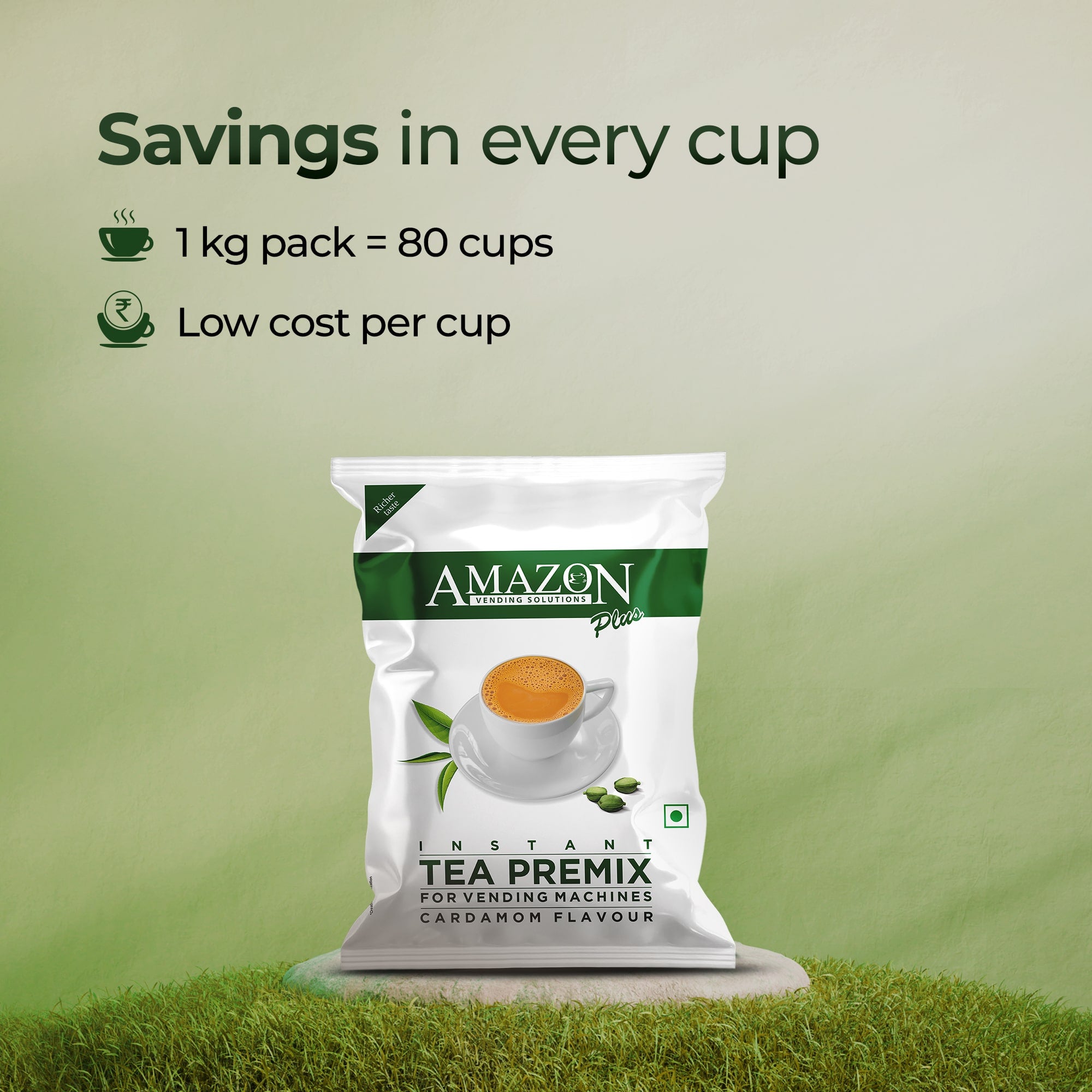 AMAZON Plus 3-in-1 Cardamom Tea Premix – Bold Elaichi Flavour view 3