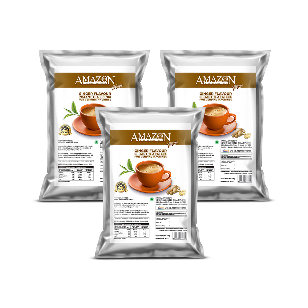 AMAZON Plus 3-in-1 Ginger Tea Premix – 1kg Pack view 4