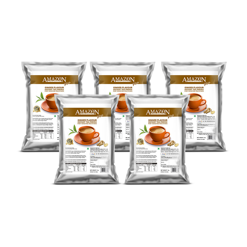 AMAZON Plus 3-in-1 Ginger Tea Premix – 1kg Pack view 5