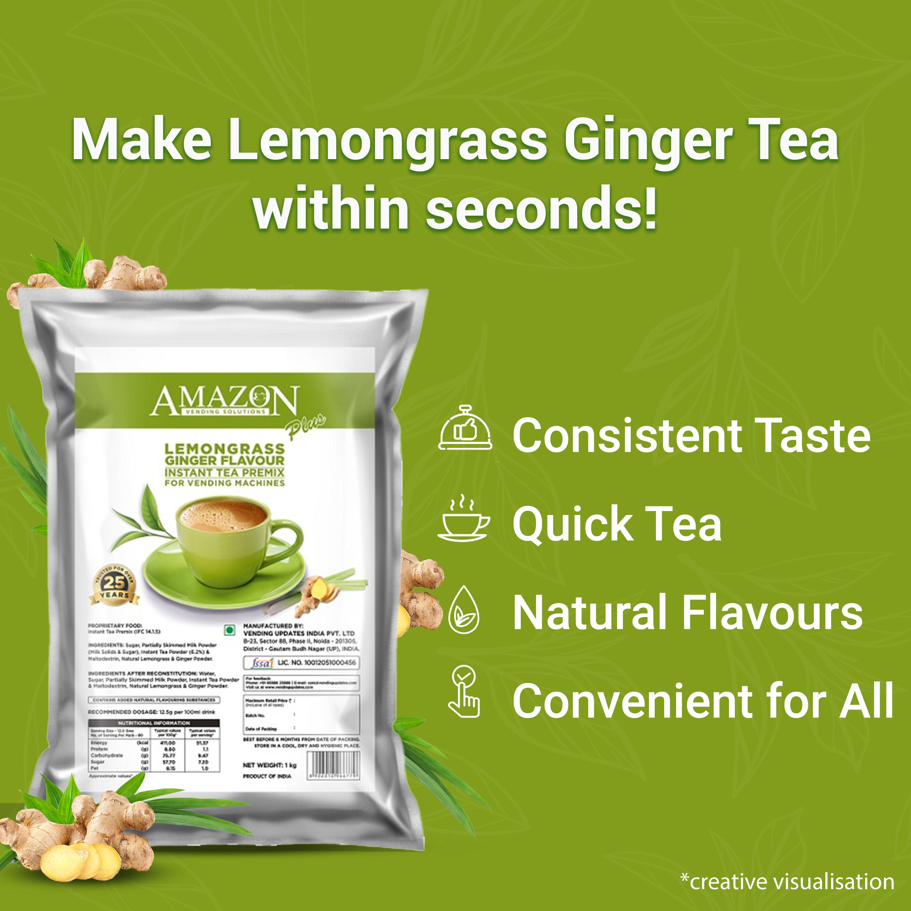 AMAZON Plus 3-in-1 Lemongrass Ginger Tea Premix view 7