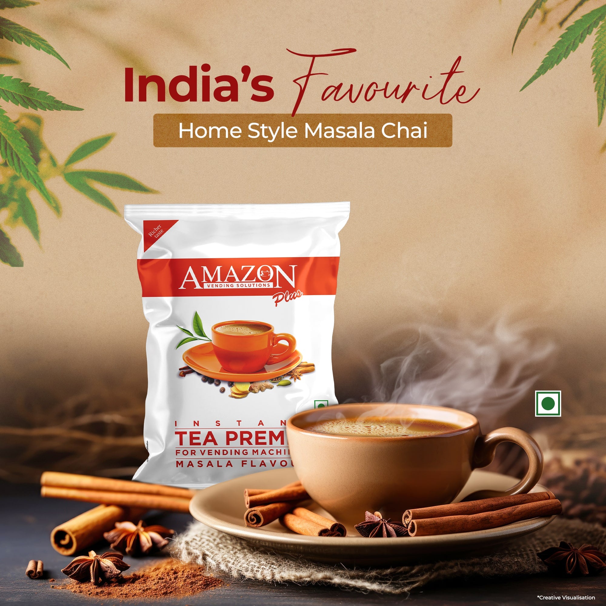 AMAZON Plus Masala 3-in-1 Tea Premix Powder 1KG for Vending Machine view 9