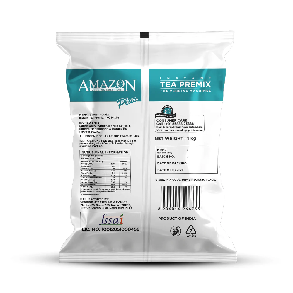 AMAZON Plus Regular 3-in-1 Tea Premix – 1kg Pack view 3