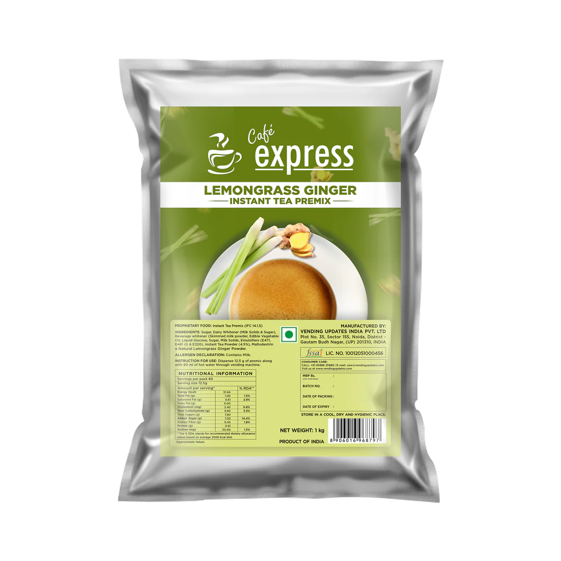 Cafe Express Lemongrass Ginger Tea Premix – 3-in-1 Blend for Vending Machines