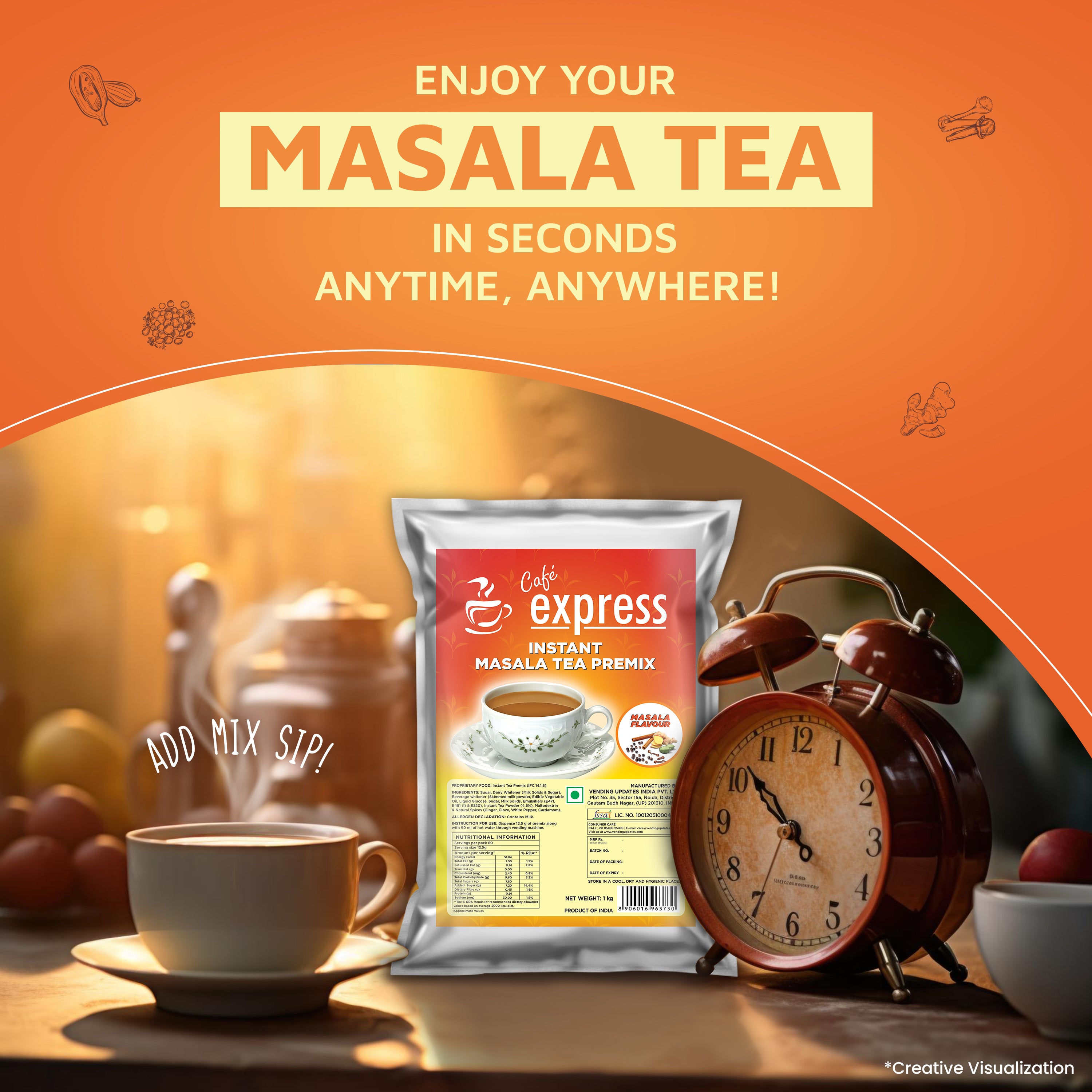 Cafe Express 3-in-1 Masala Tea Premix – 1kg Pack view 9