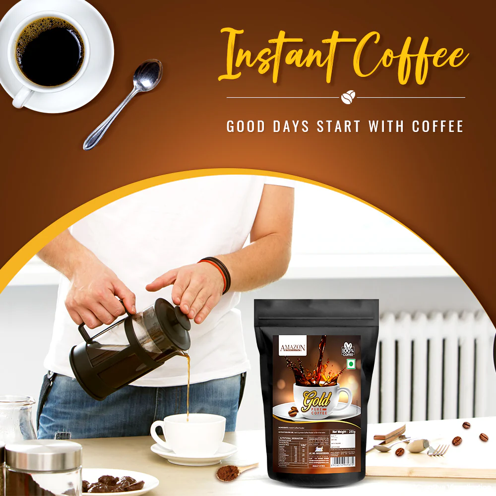 AMAZON GOLD PURE COFFEE POWDER view 2