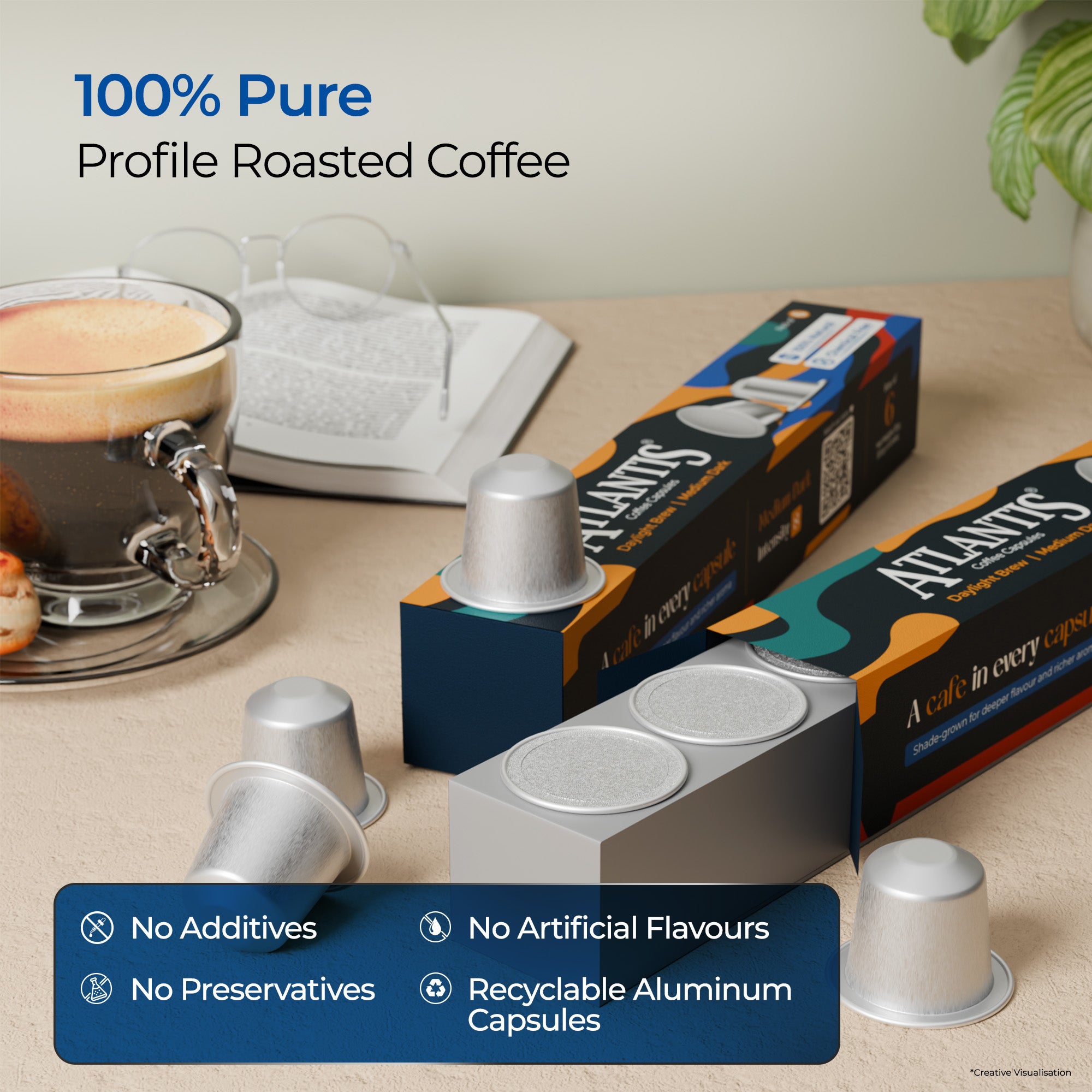 Atlantis Daylight Brew Coffee Capsules | Nespresso Compatible | Medium Dark Roast | Intensity 8 | Pack of 6 view 4