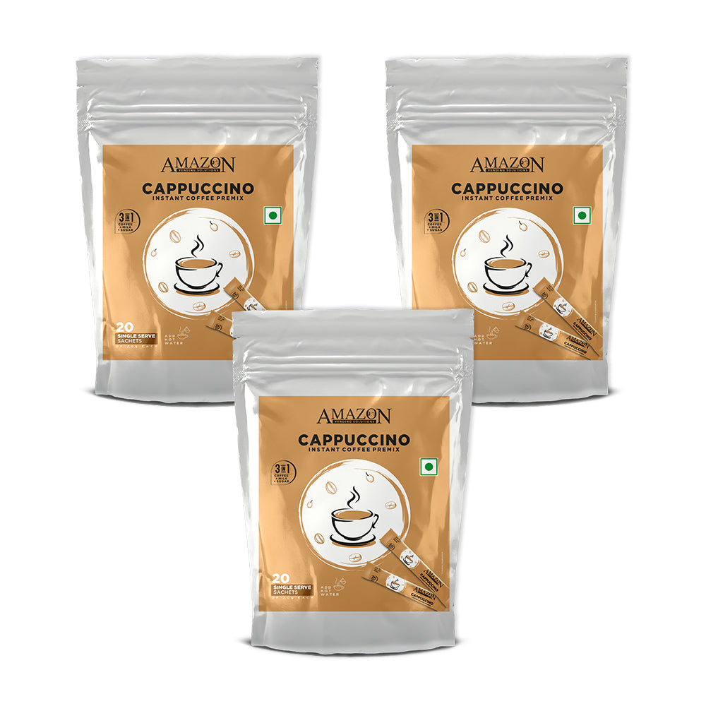 AMAZON 3-IN-1 CAPPUCCINO COFFEE Single Serve Sachets Premix Pack view 8