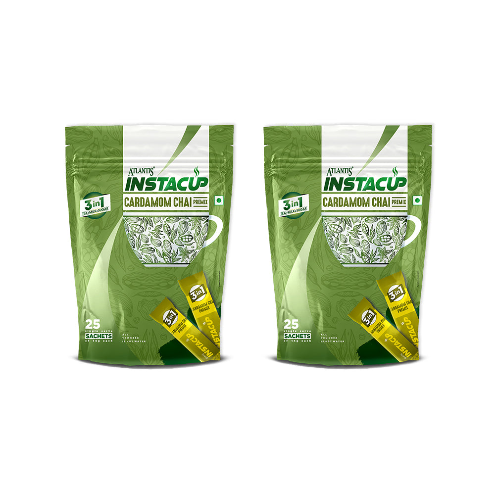 ATLANTIS INSTACUP 3-IN-1 Cardamom Chai Premix Single Serve Sachets Pack view 10
