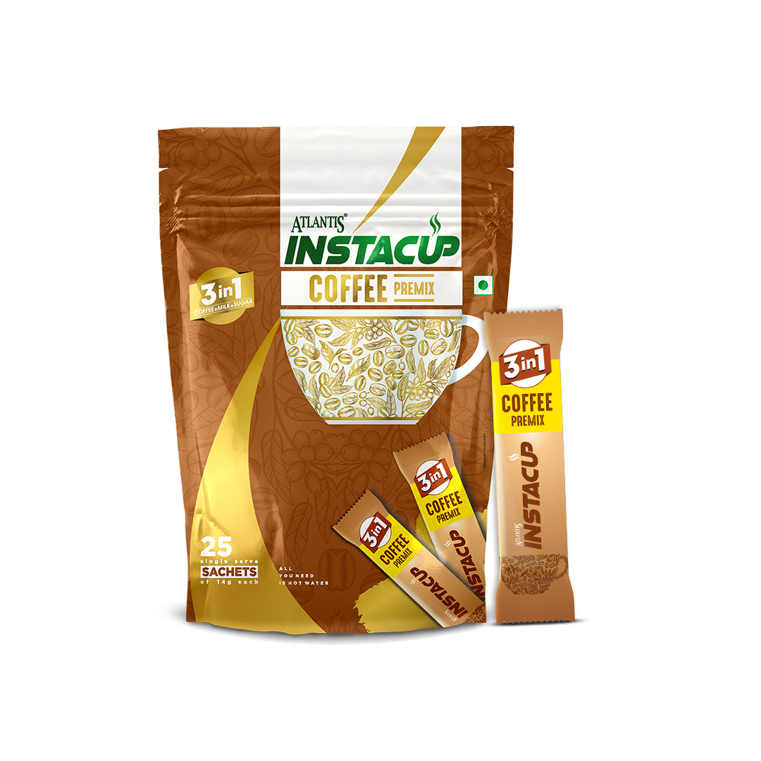 ATLANTIS INSTACUP 3-IN-1 Coffee Premix Single Serve Sachets Pack