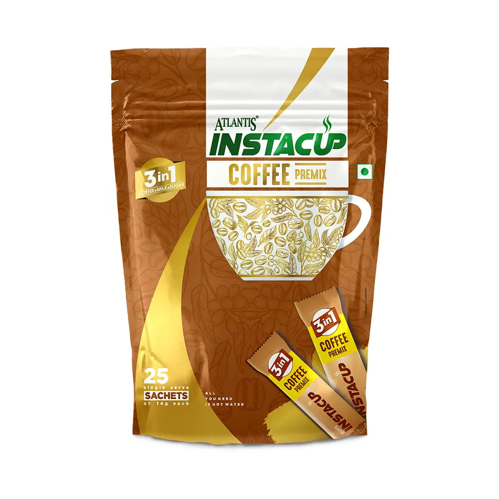 ATLANTIS INSTACUP 3-IN-1 Coffee Premix Single Serve Sachets Pack view 3