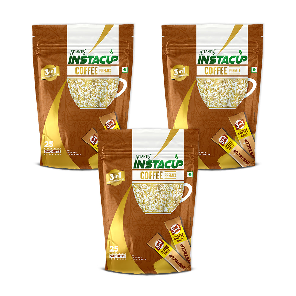 ATLANTIS INSTACUP 3-IN-1 Coffee Premix Single Serve Sachets Pack view 7