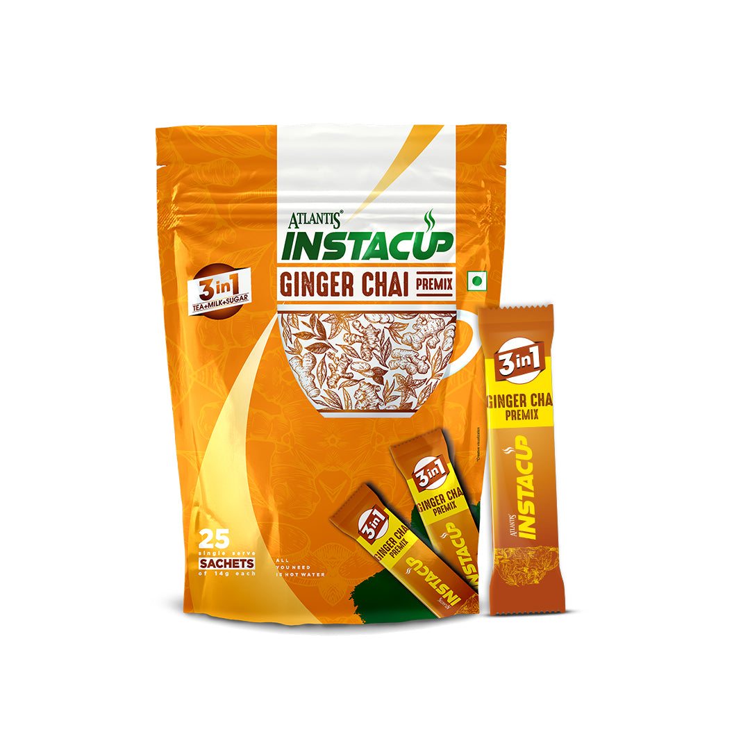 ATLANTIS INSTACUP 3-IN-1 Ginger Tea Premix Single Serve Sachets Pack view 10