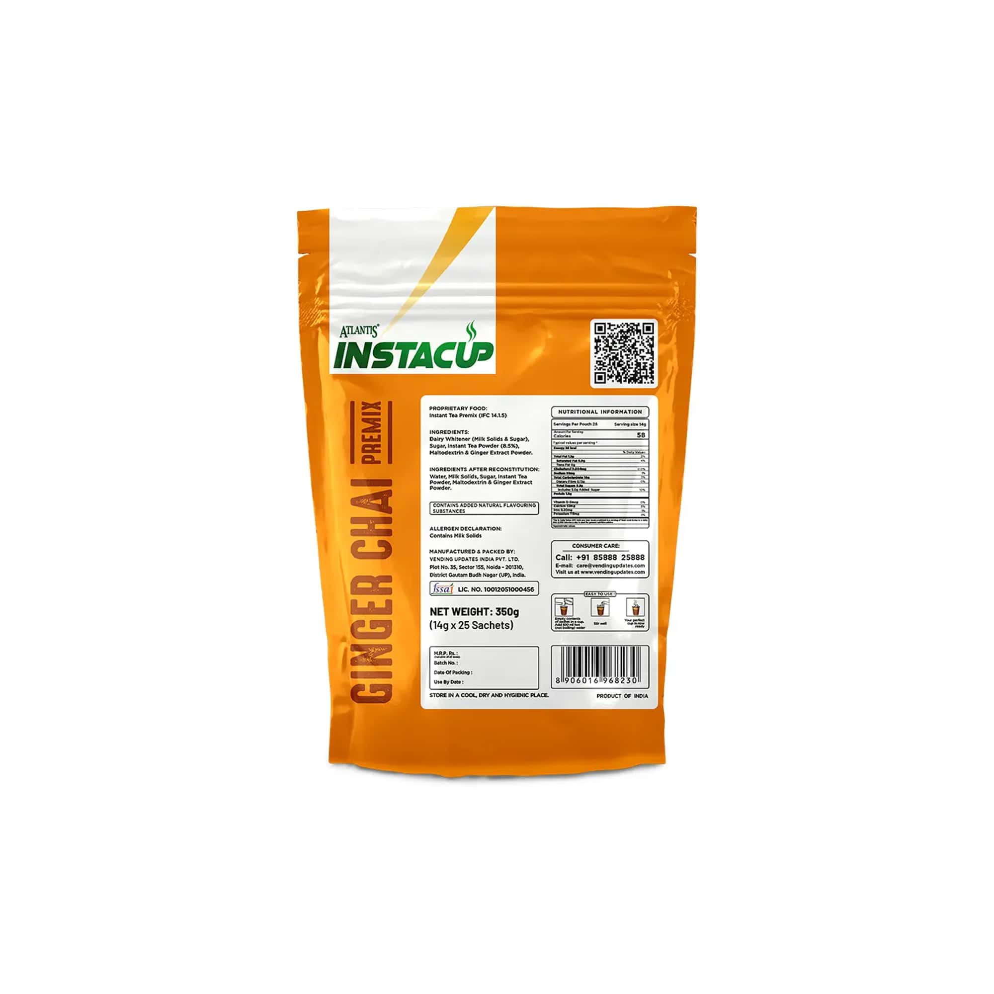 ATLANTIS INSTACUP 3-IN-1 Ginger Tea Premix Single Serve Sachets Pack view 7