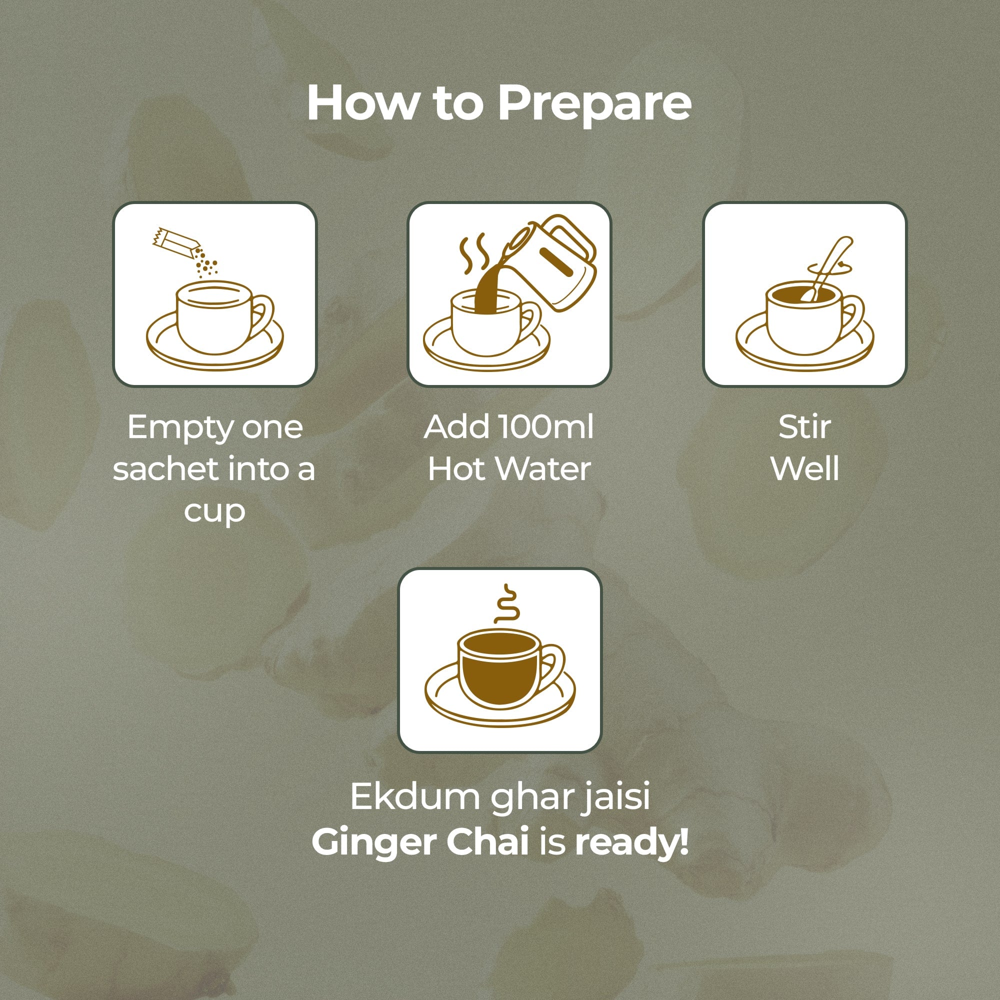 ATLANTIS INSTACUP 3-IN-1 Ginger Tea Premix Single Serve Sachets Pack view 8