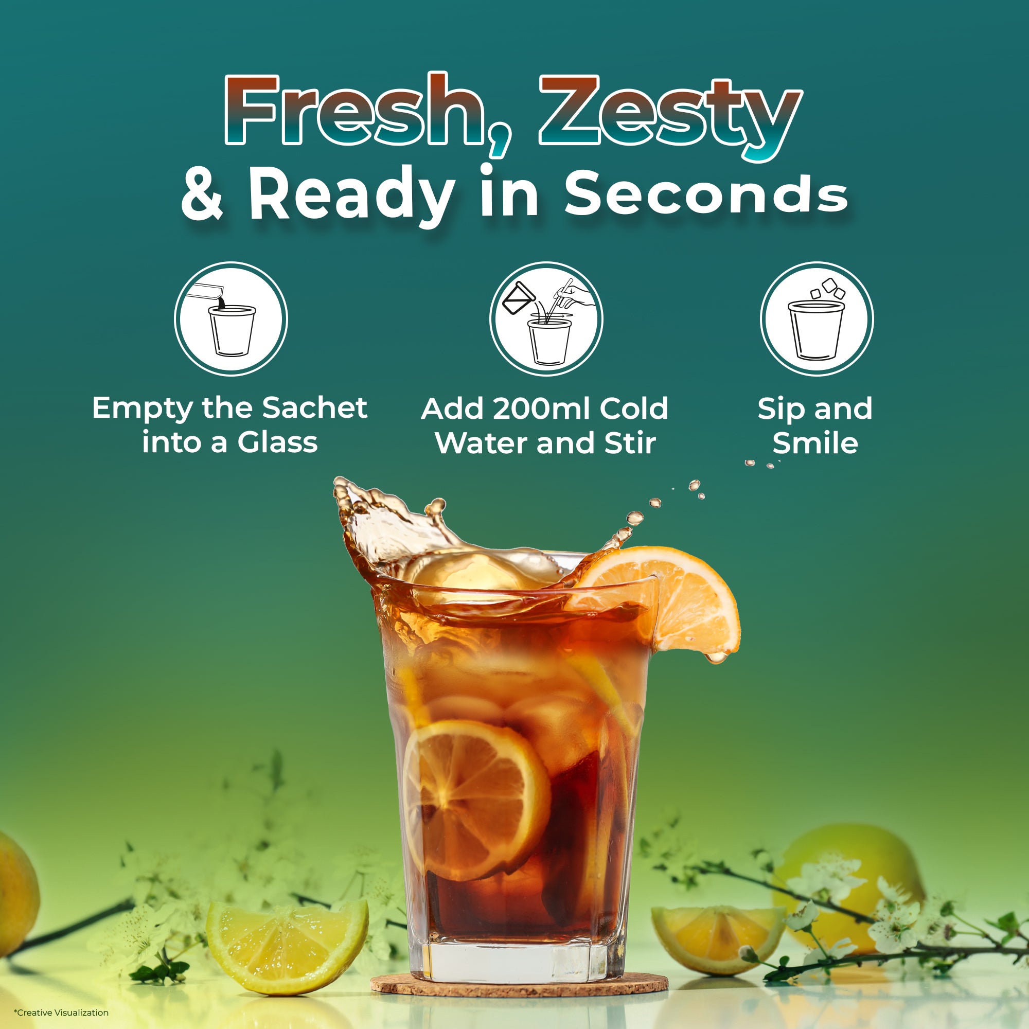 ATLANTIS Instacup Lemon Iced Tea Premix Single Serve Sachets view 4