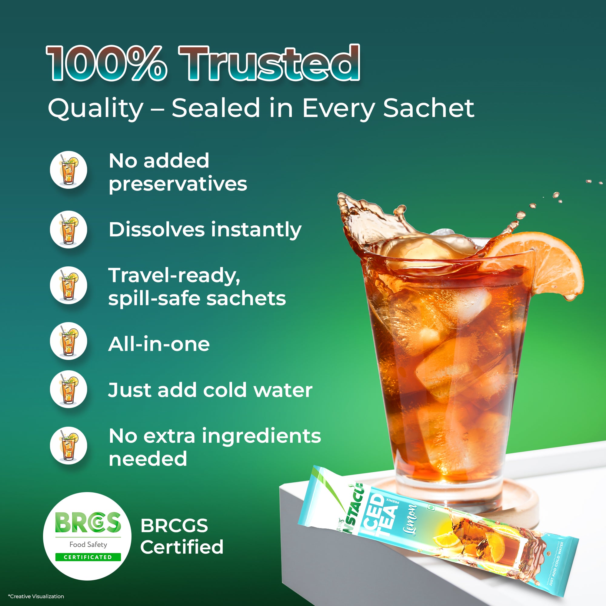 ATLANTIS Instacup Lemon Iced Tea Premix Single Serve Sachets view 5