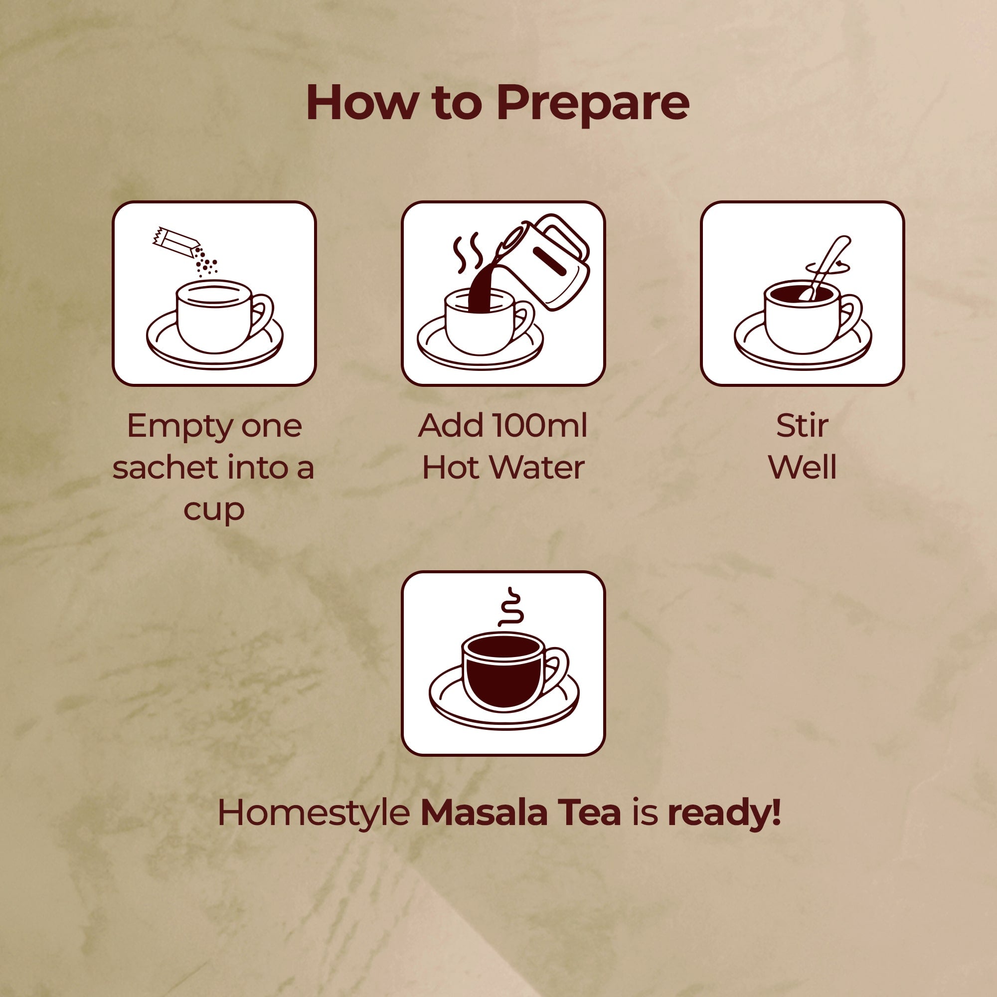 Atlantis InstaCup 3-IN-1 MASALA Chai Premix Single Serve Sachets Pack view 11