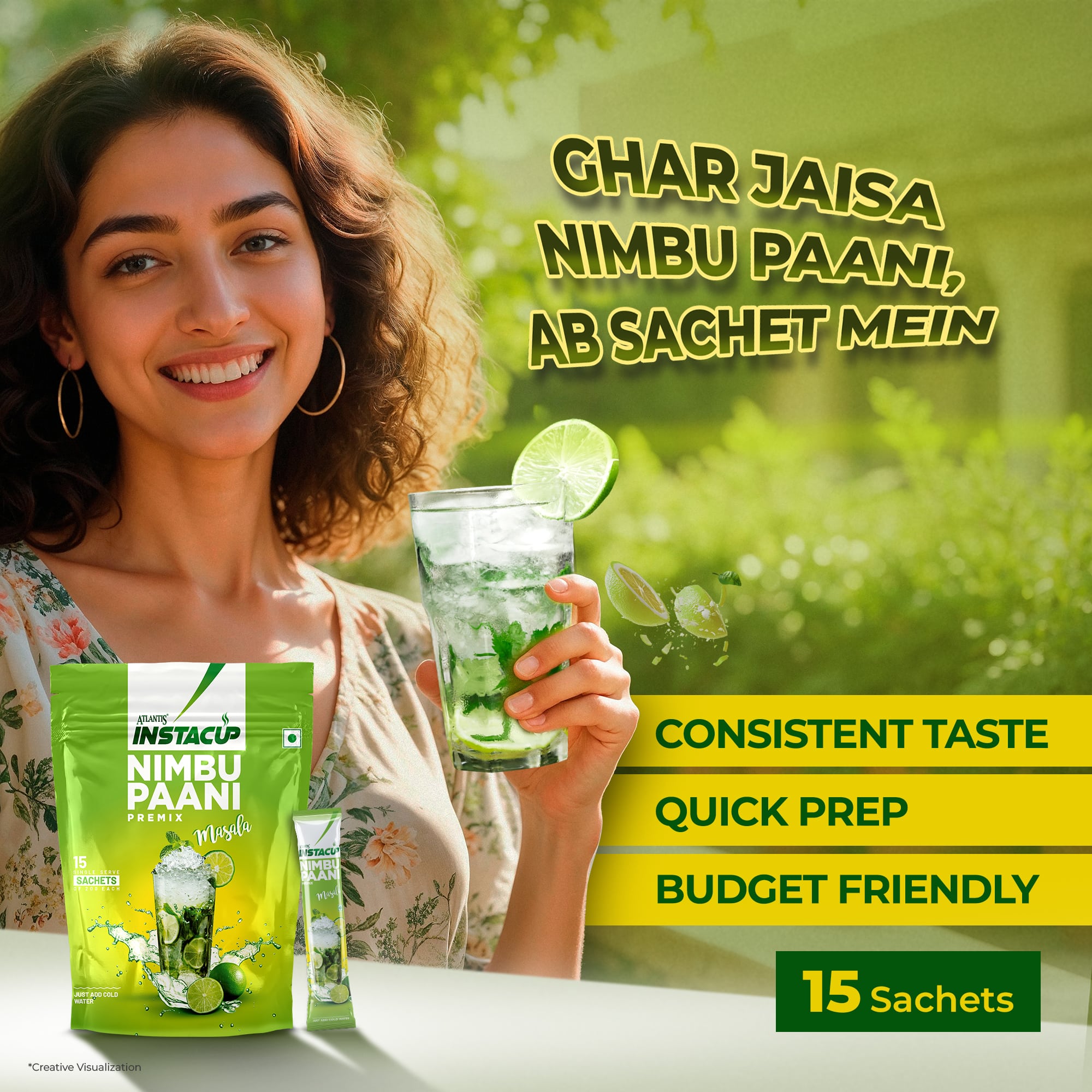 ATLANTIS Instacup Iced Masala Nimbu Paani Premix Single Serve Sachets view 4
