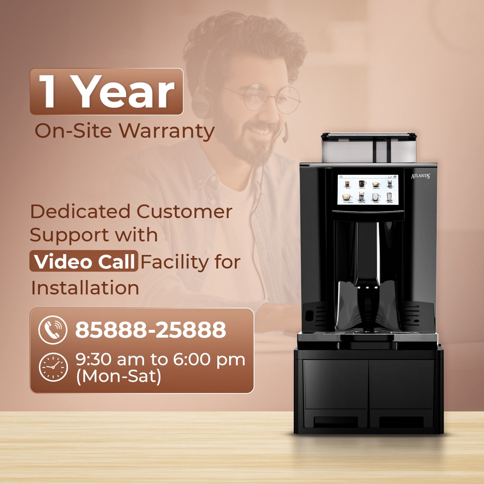 ATLANTIS BREW Fully Automatic Bean to Cup Coffee Machine view 8