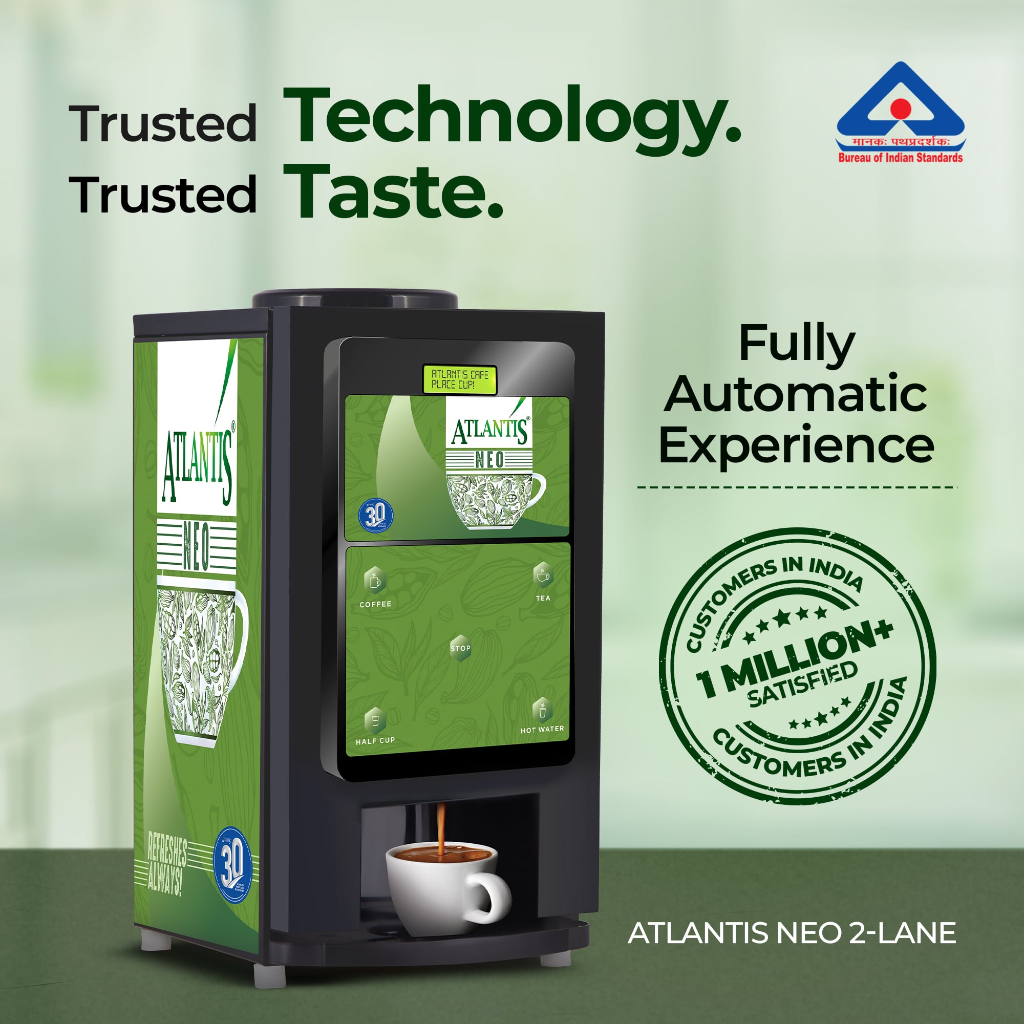 ATLANTIS NEO 2-Lane Tea and Coffee Vending Machine - Dedicated Hot Water view 10