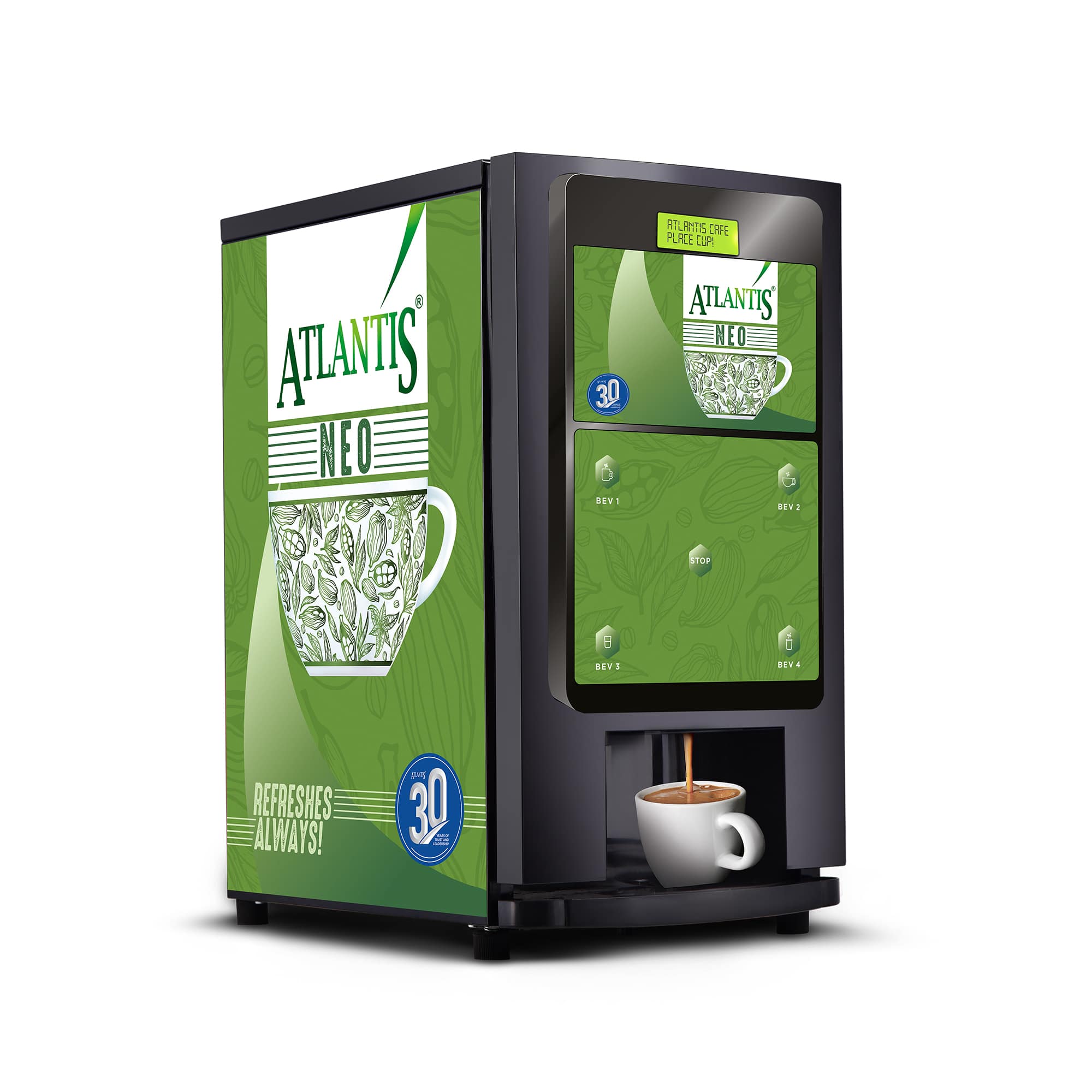 ATLANTIS NEO 3-Lane Tea and Coffee Vending Machine - Dedicated Hot Water view 9