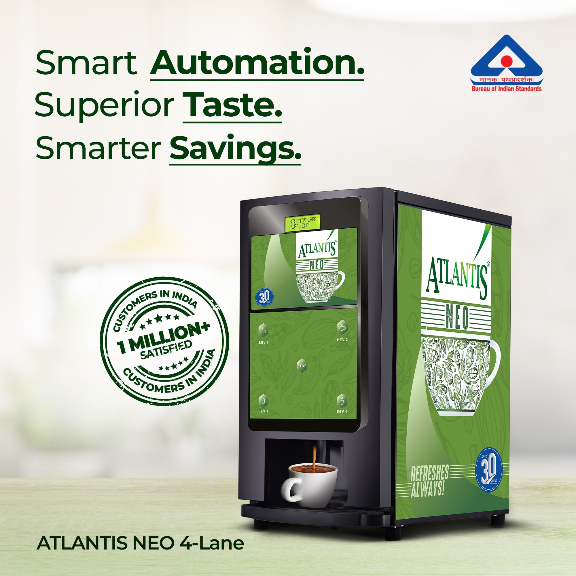 ATLANTIS NEO 4-Lane Tea and Coffee Vending Machines - Dedicated Hot Water view 5