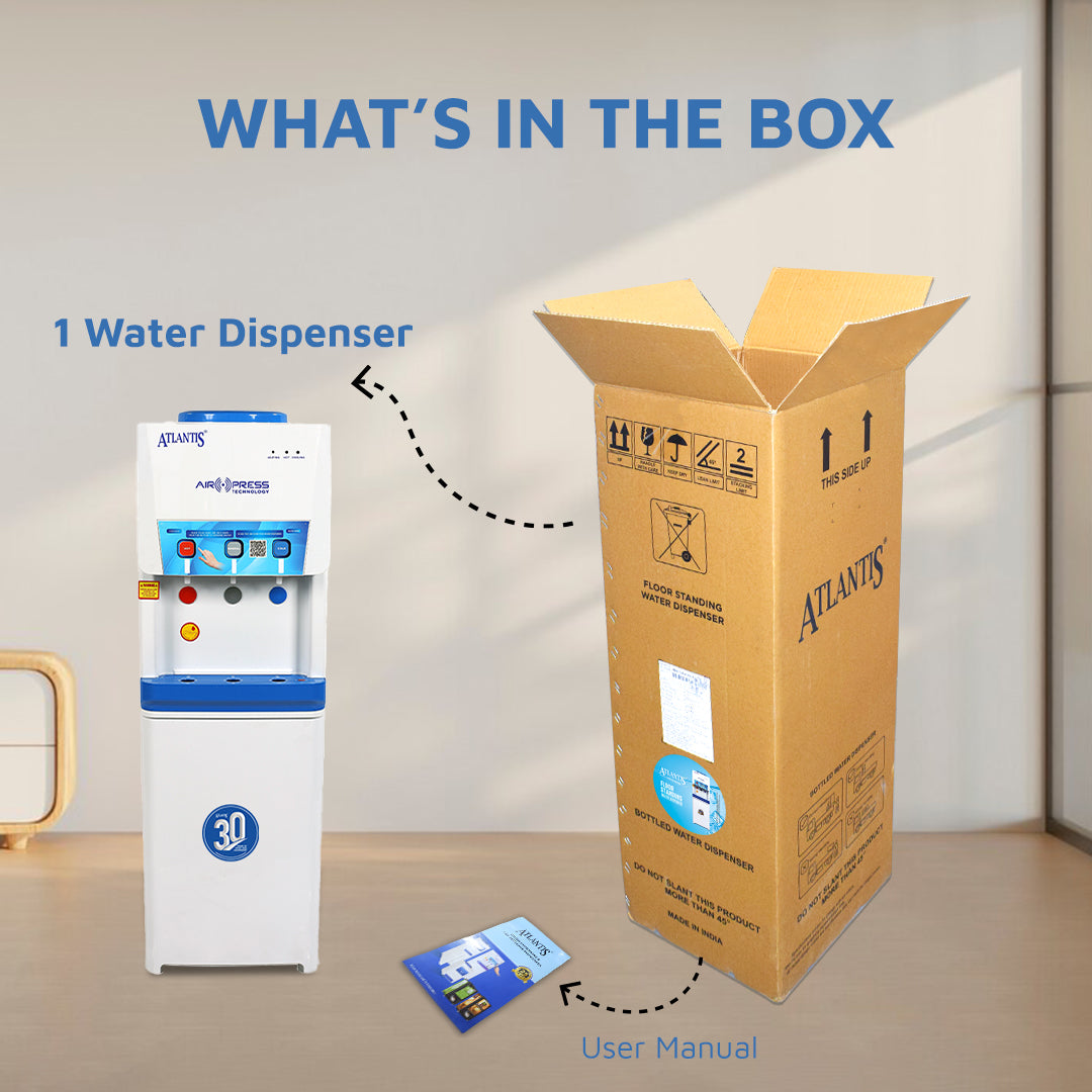 ATLANTIS AIRPRESS Touchless 3-Taps (Hot, Normal & Cold) Floor Standing Water Dispenser view 3