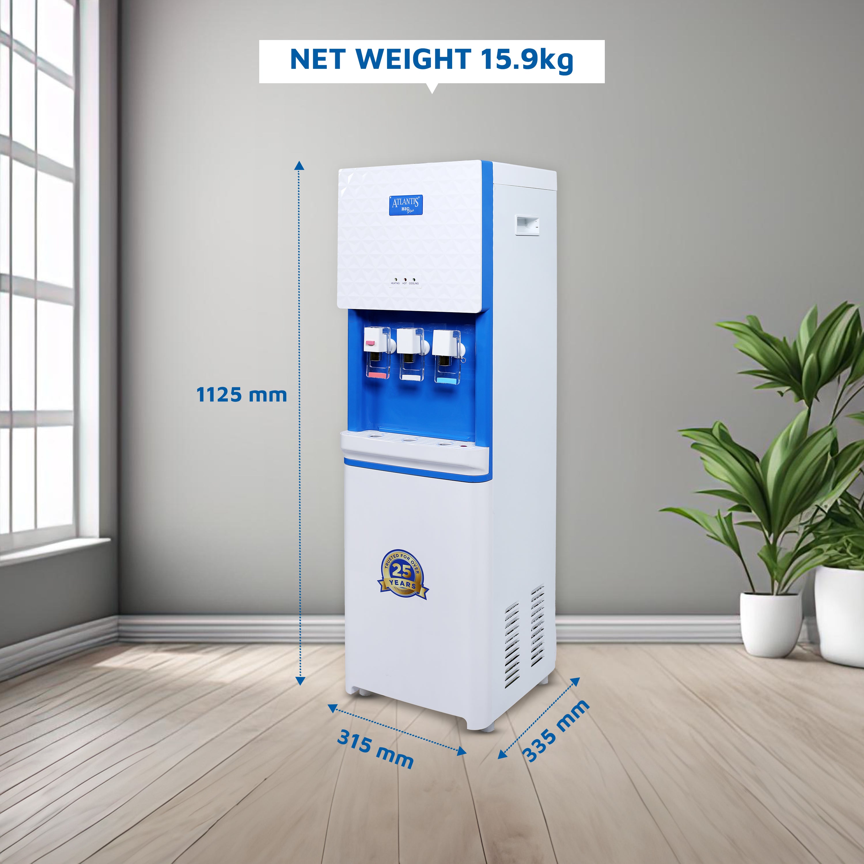 ATLANTIS BIG PLUS Floor Standing Water Dispenser - Available Space for RO Setup-3 Taps view 4