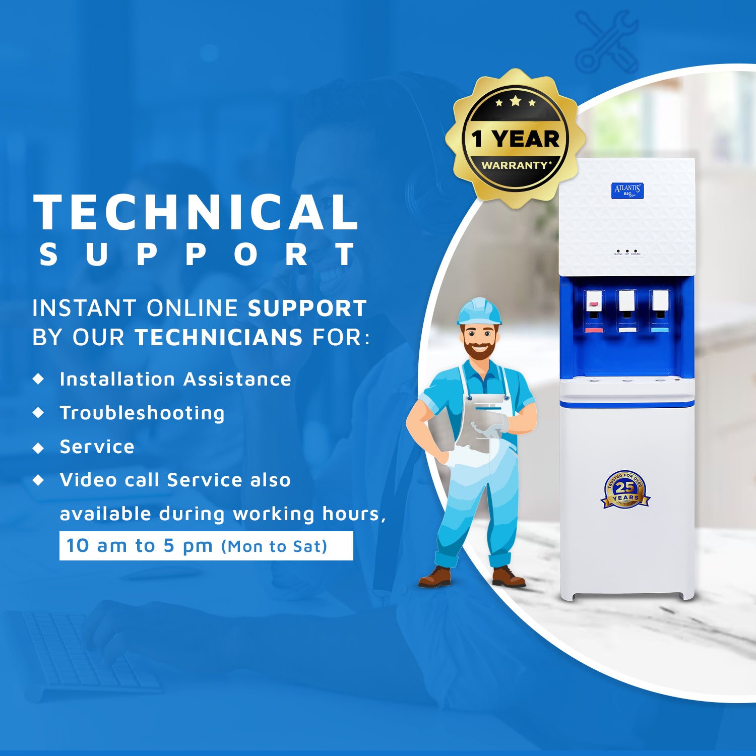 ATLANTIS BIG PLUS Floor Standing Water Dispenser - Available Space for RO Setup-3 Taps view 7