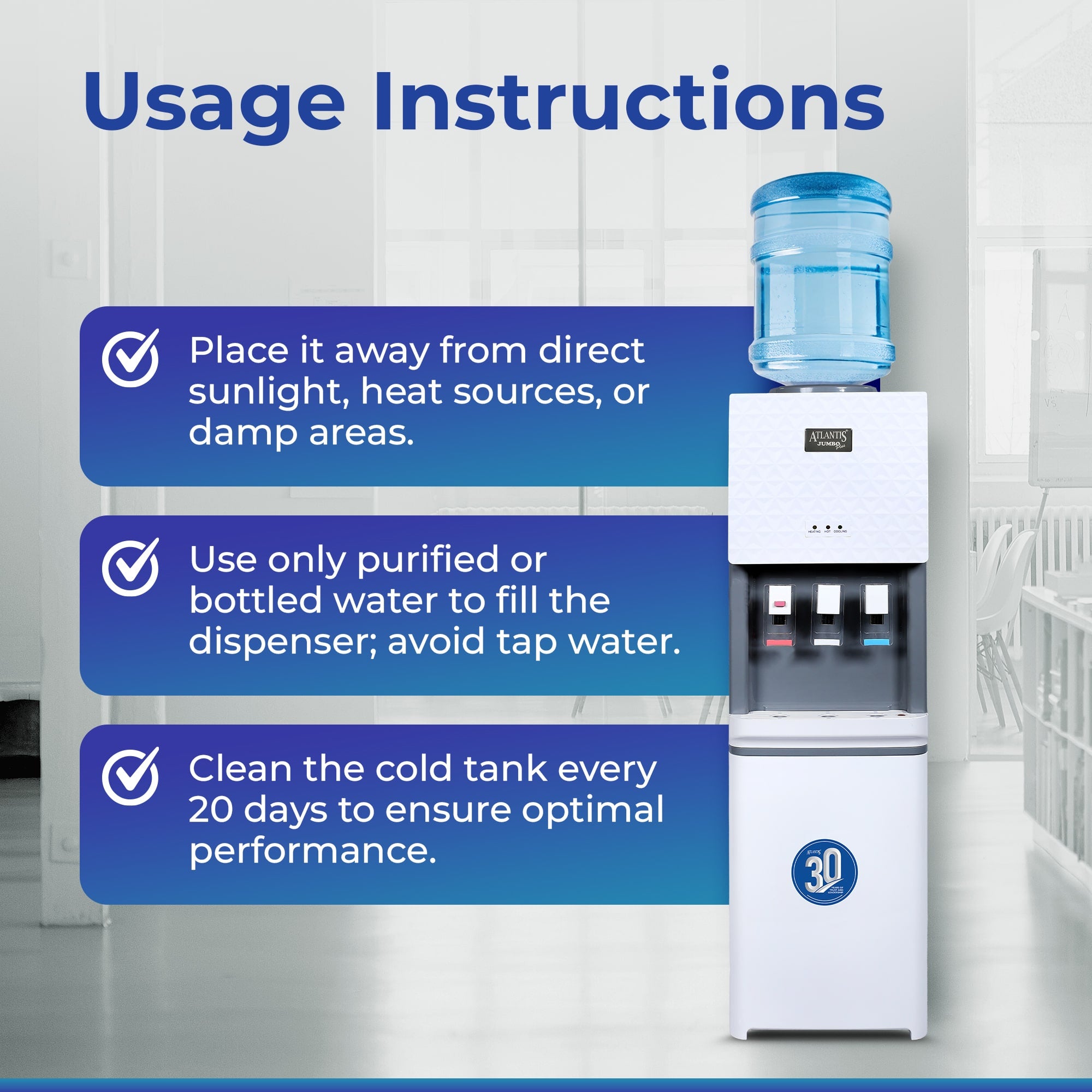 ATLANTIS JUMBO PLUS (Hot, Normal & Cold ) Floor Standing Water Dispenser view 10