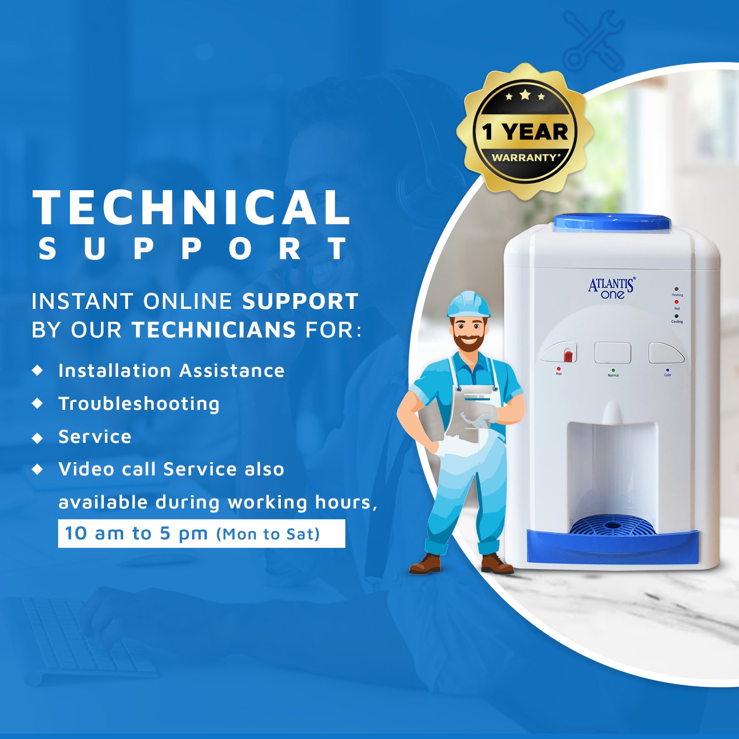 ATLANTIS ONE (Hot, Normal & Cold) Table Top Water Dispenser view 4