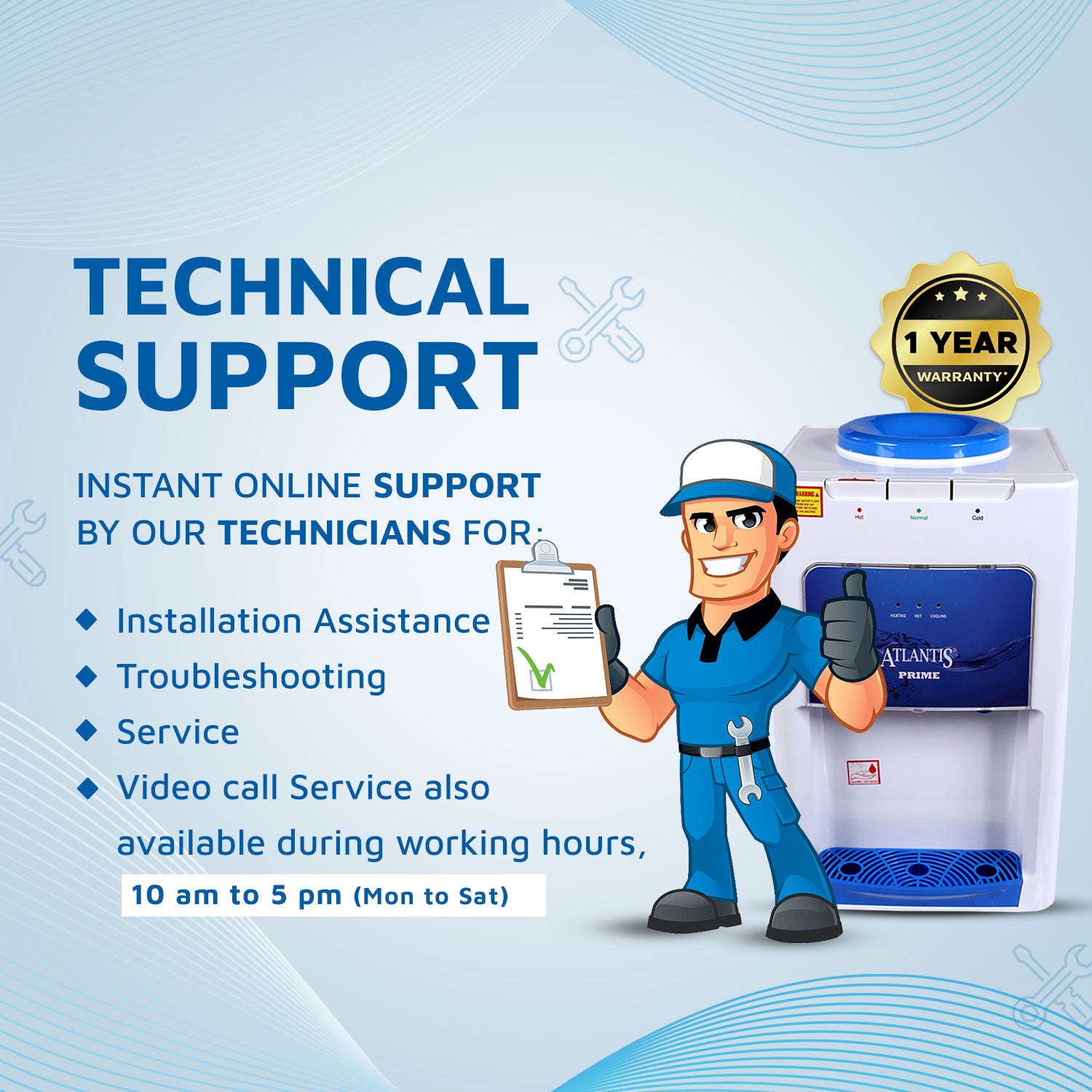 ATLANTIS PRIME (Hot Normal & Cold) Table Top Water Dispenser view 6