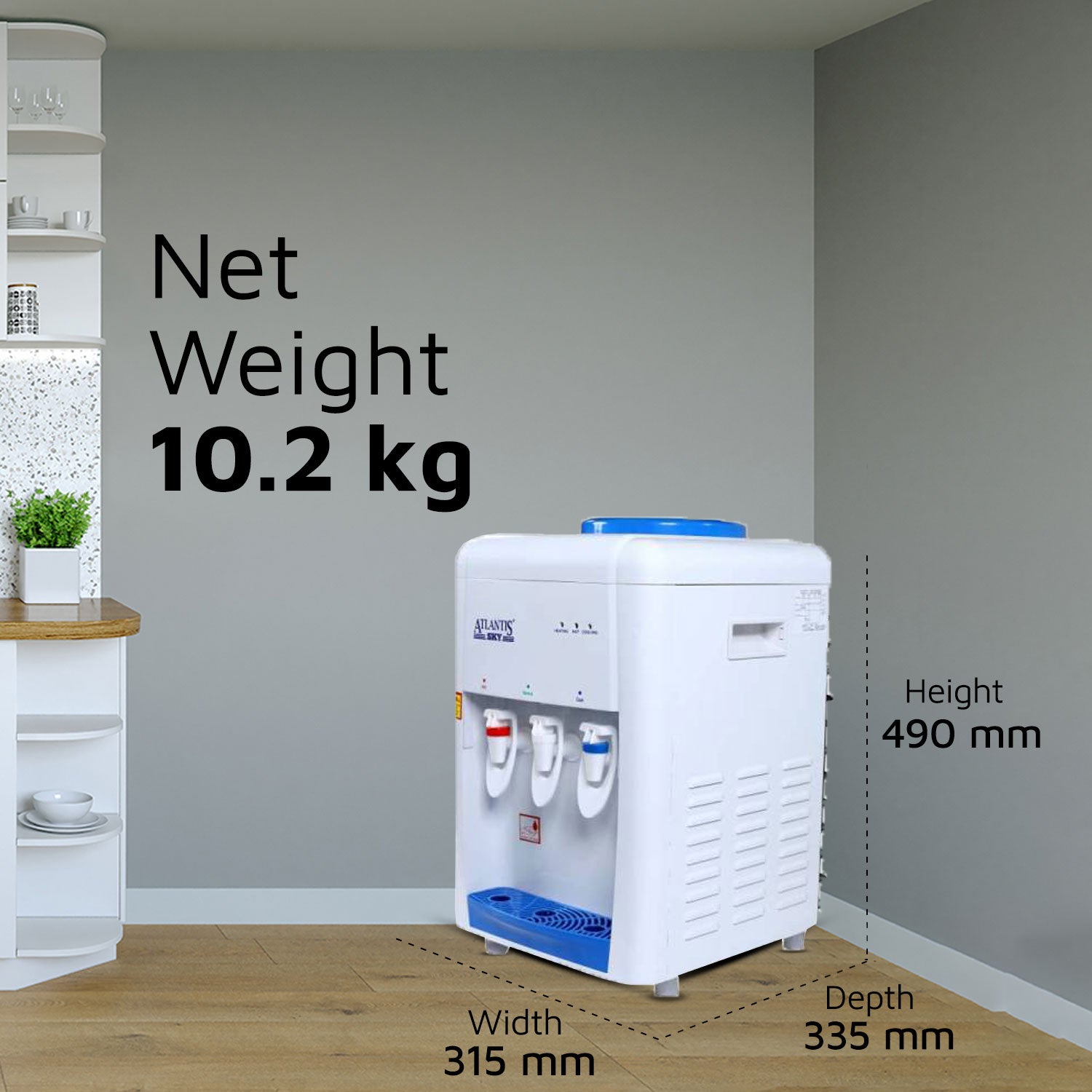 ATLANTIS SKY (Hot Normal & Cold ) Table Top Water Dispenser view 3
