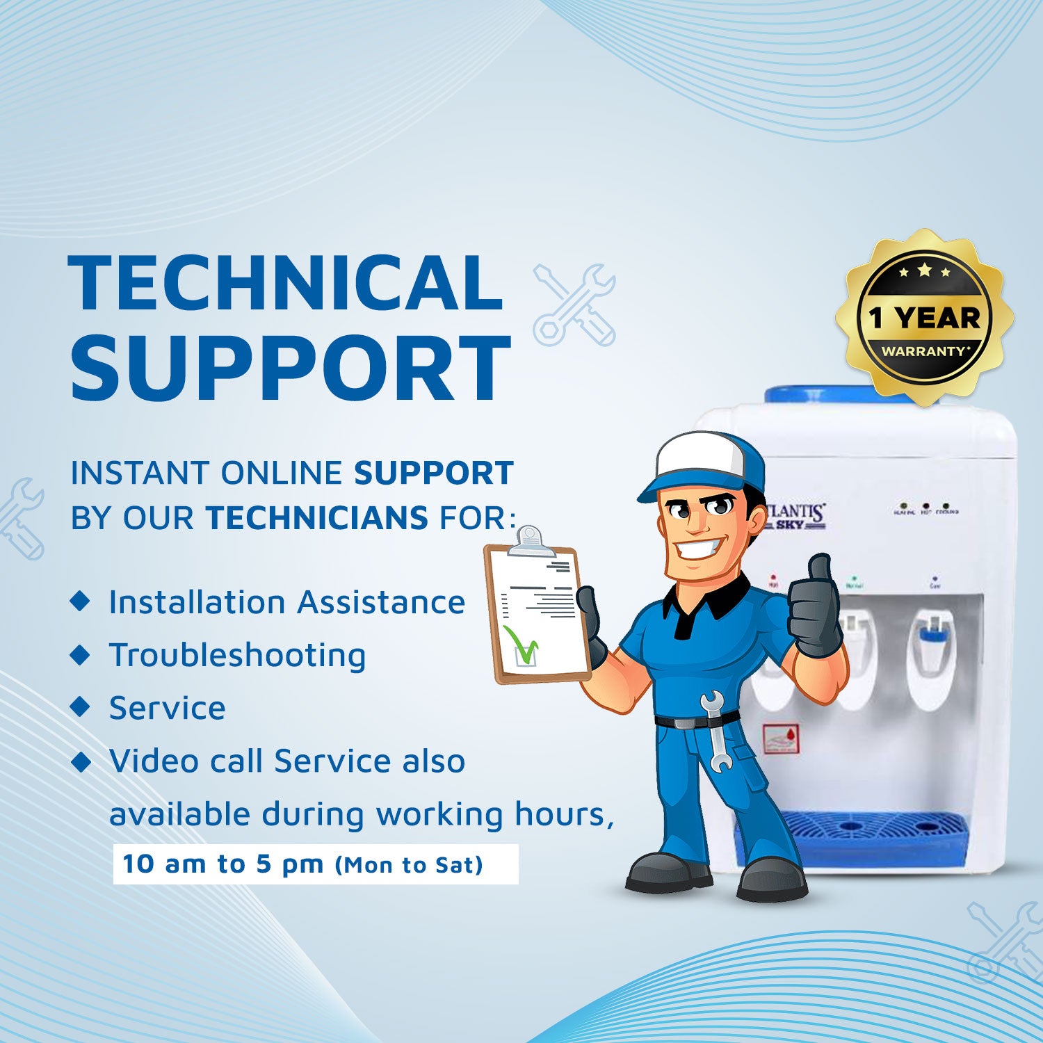 ATLANTIS SKY (Hot Normal & Cold ) Table Top Water Dispenser view 7